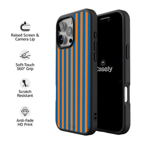 Go New York | Blue & Orange Stripes Case