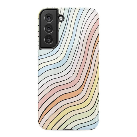 Ride The Wave | Pastel Rainbow Lined Samsung Case