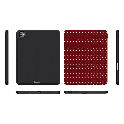 On the Dot | Maroon Polka Dot iPad Case