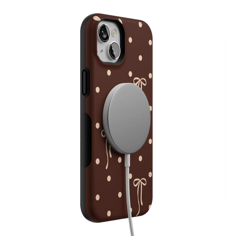 Teddy Bows | Brown Polka Dot Case