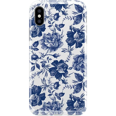 Rose to Fame | Blue & White Rose Floral Case