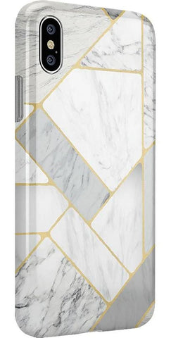 Sharp Lines | Geo White and Gold Marble Case