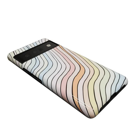 Ride The Wave | Pastel Rainbow Lined Google Pixel Case
