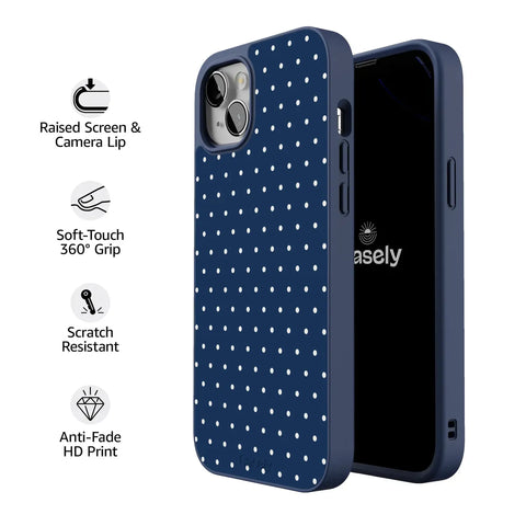 On the Dot | Navy Polka Dot Case