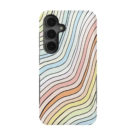 Ride The Wave | Pastel Rainbow Lined Samsung Case