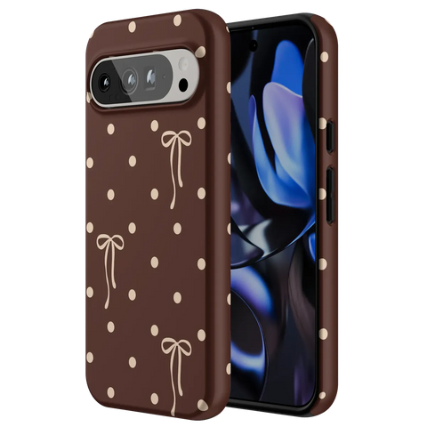 Teddy Bows | Brown Polka Dot Case