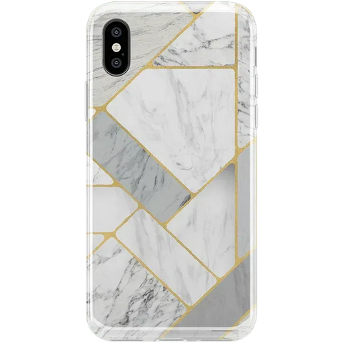 Sharp Lines | Geo White and Gold Marble Case