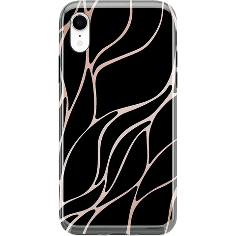Midnight Ride | Black and Gold Metallic Waves Case