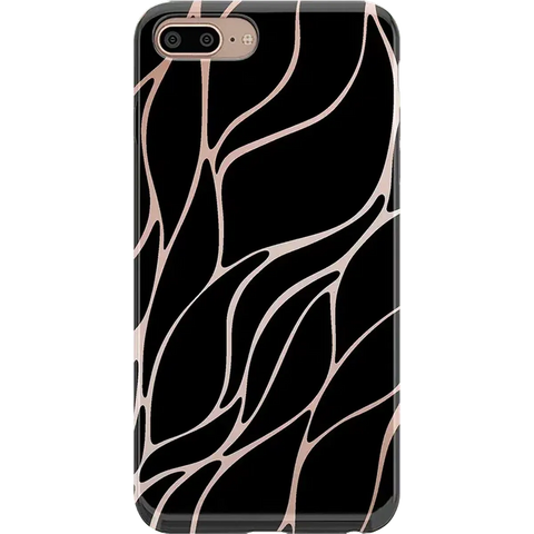 Midnight Ride | Black and Gold Metallic Waves Case