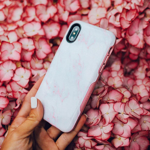 Subtle Blush | White and Pink Marble Case