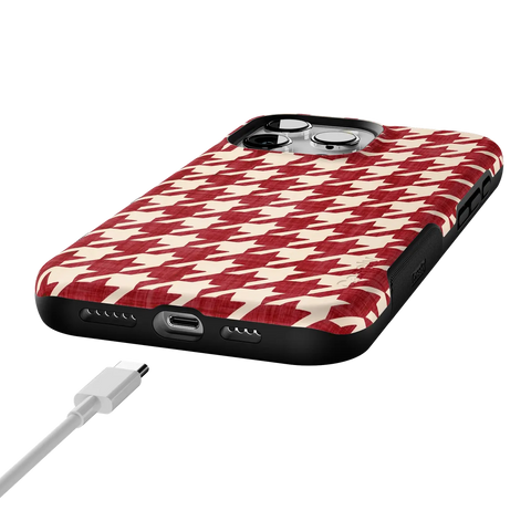 Scarlet Stitch | Red Houndstooth Case