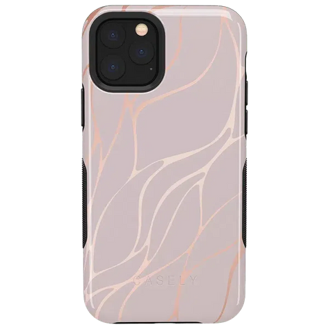Midnight Ride | Pink and Gold Metallic Waves Case
