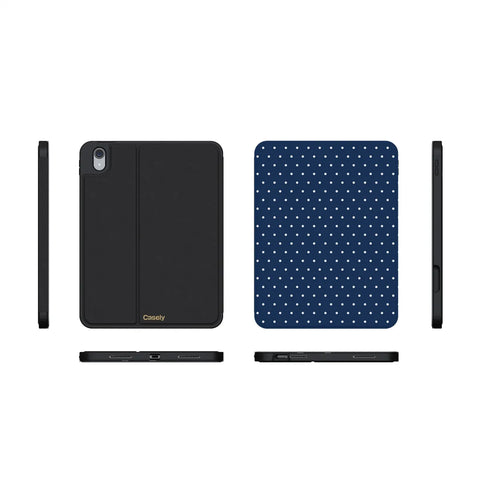 On the Dot | Navy Polka Dot iPad Case