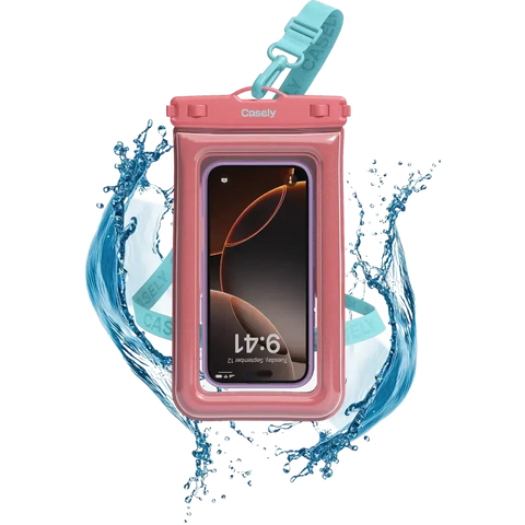 AquaBuddy | Starfish Wishes Coral Pink Shimmer Waterproof Phone Pouch