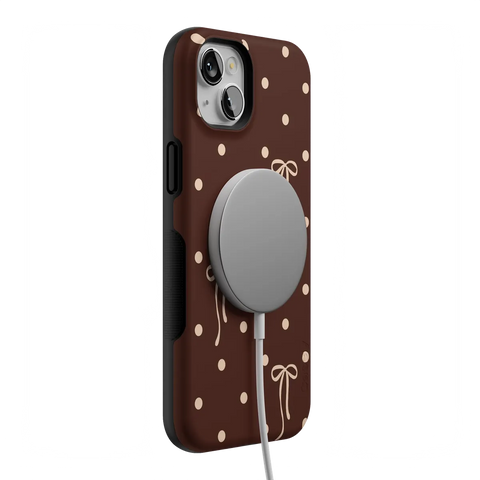 Teddy Bows | Brown Polka Dot Case