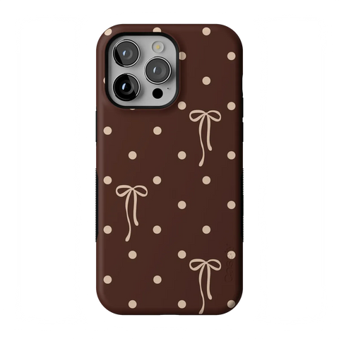 Teddy Bows | Brown Polka Dot Case