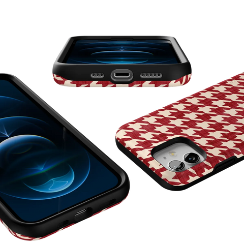 Scarlet Stitch | Red Houndstooth Case