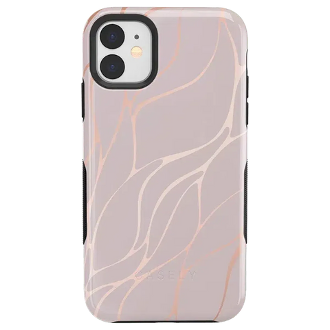 Midnight Ride | Pink and Gold Metallic Waves Case