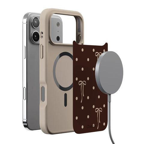 Teddy Bows | Brown Polka Dot Case