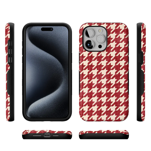 Scarlet Stitch | Red Houndstooth Case