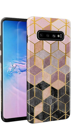 Stepping Up | Geo Rose Gold Marble Samsung Case