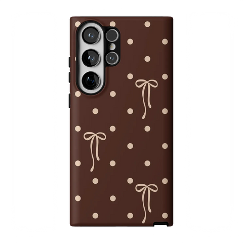 Teddy Bows | Brown Polka Dot Case