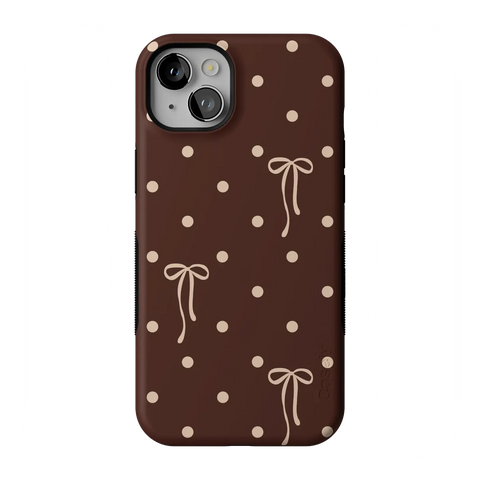 Teddy Bows | Brown Polka Dot Case