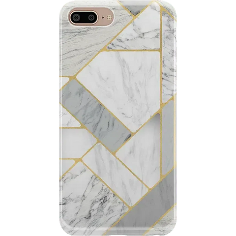 Sharp Lines | Geo White and Gold Marble Case