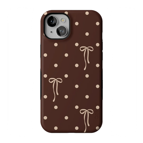 Teddy Bows | Brown Polka Dot Case