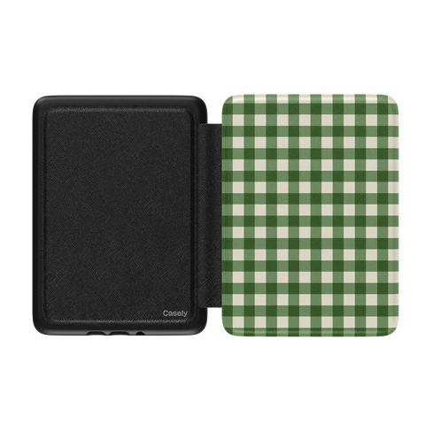 Checked Twice | Green Plaid Kindle Case