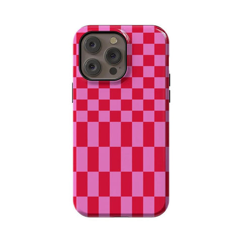 Vibe Check | Pink Checkerboard Case