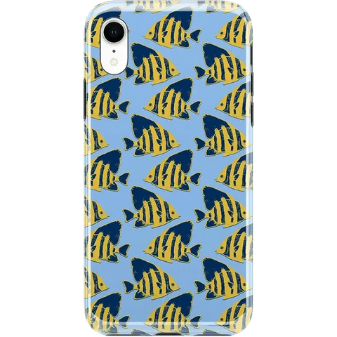 Something's Fishy | Navy Blue & Yellow Fish Print Case