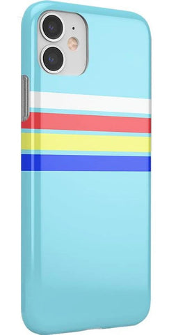 Totally Groovy | Teal Rainbow Stripes Color Block Case