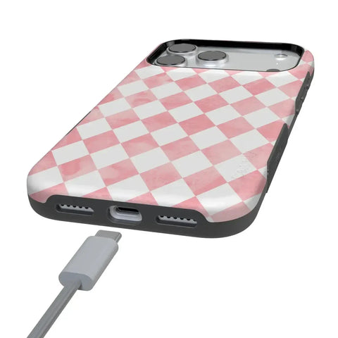 Queen of Diamonds | Pink Watercolor Case
