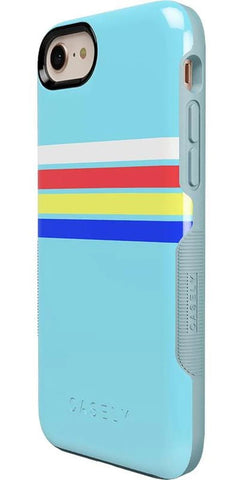 Totally Groovy | Teal Rainbow Stripes Color Block Case