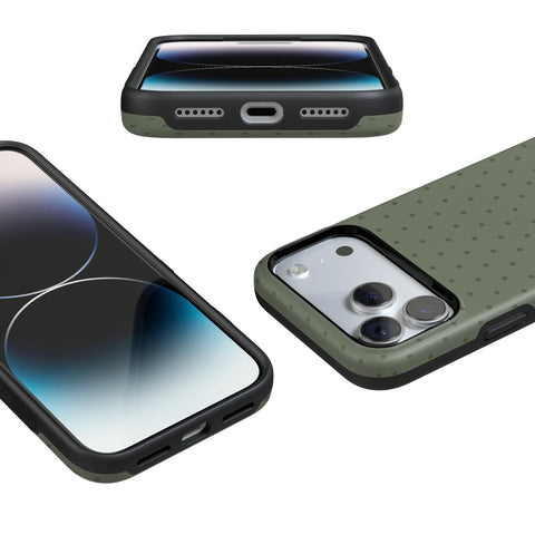 On the Dot | Olive Green Polka Dot Case