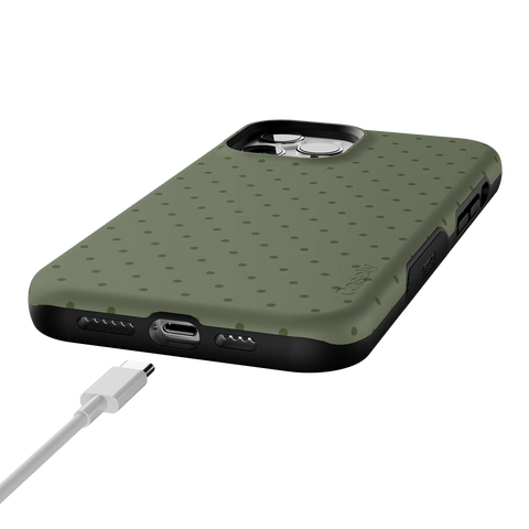 On the Dot | Olive Green Polka Dot Case