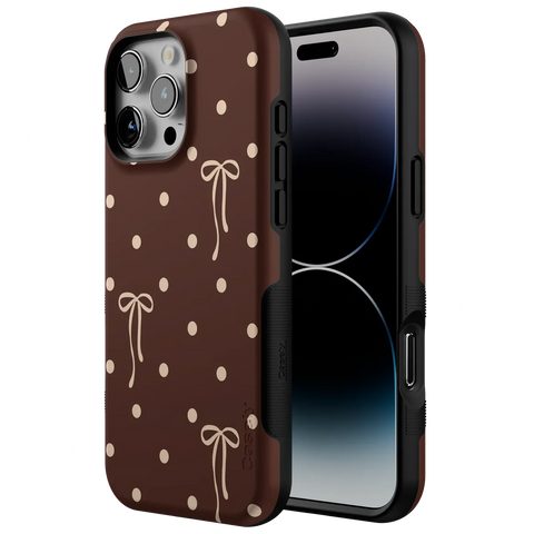 Teddy Bows | Brown Polka Dot Case