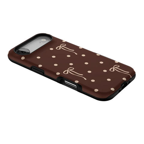 Teddy Bows | Brown Polka Dot Case