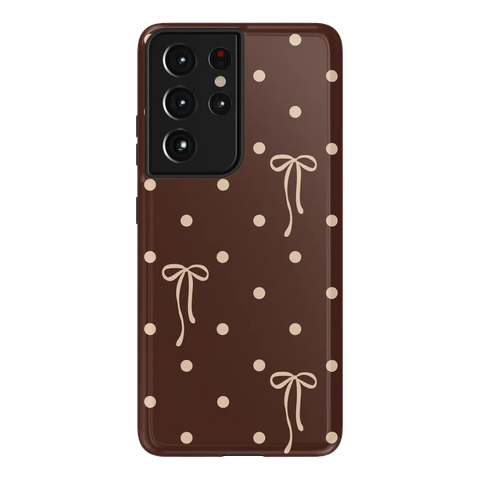 Teddy Bows | Brown Polka Dot Case