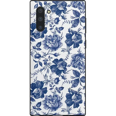 Rose to Fame | Blue & White Rose Floral Samsung Case