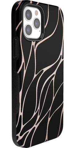 Midnight Ride | Black and Gold Metallic Waves Case