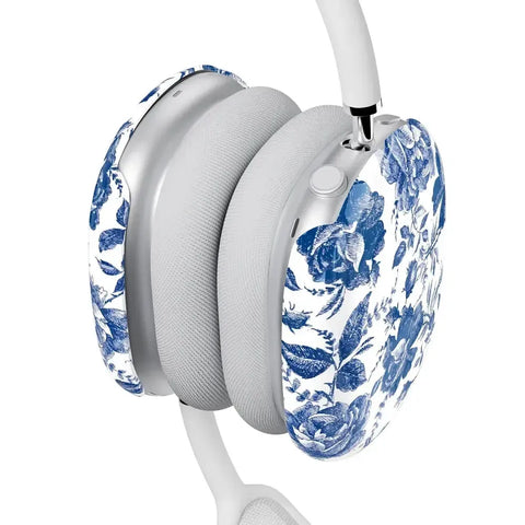 Rose to Fame | Blue & White Rose Floral AirPods Max Case