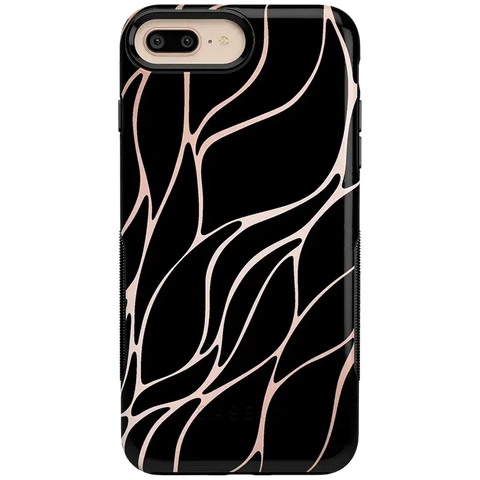 Midnight Ride | Black and Gold Metallic Waves Case