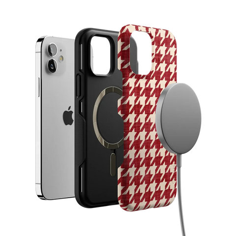 Scarlet Stitch | Red Houndstooth Case