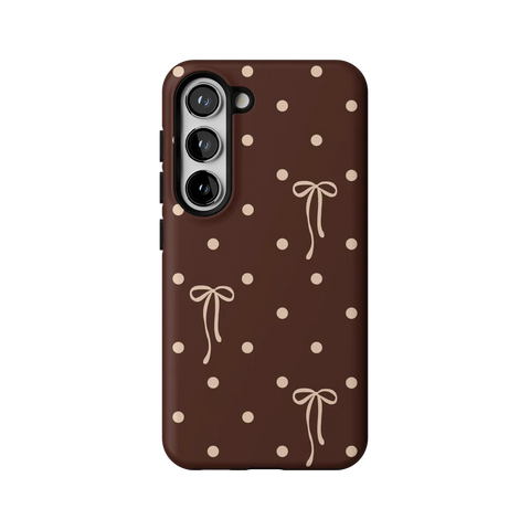 Teddy Bows | Brown Polka Dot Case