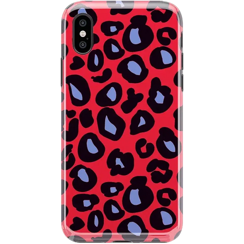 Into the Wild | Red & Blue Leopard Print Case