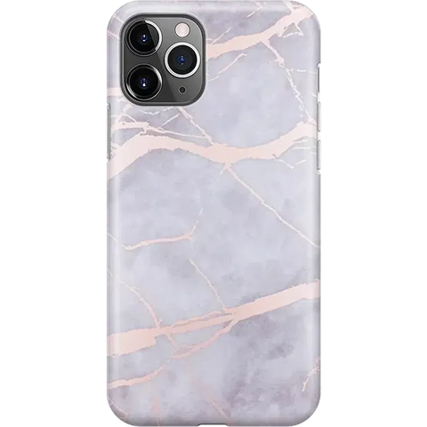 Touch of Lavender | Lavender Gray & Rose Gold Marble Case