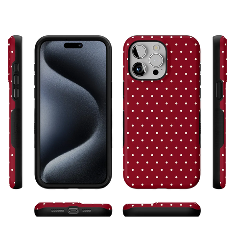 On the Dot | Maroon Polka Dot Case