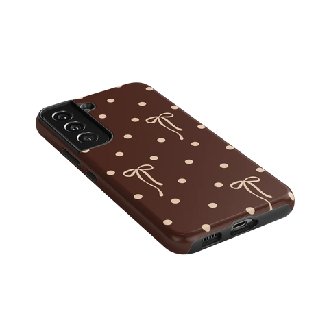 Teddy Bows | Brown Polka Dot Case
